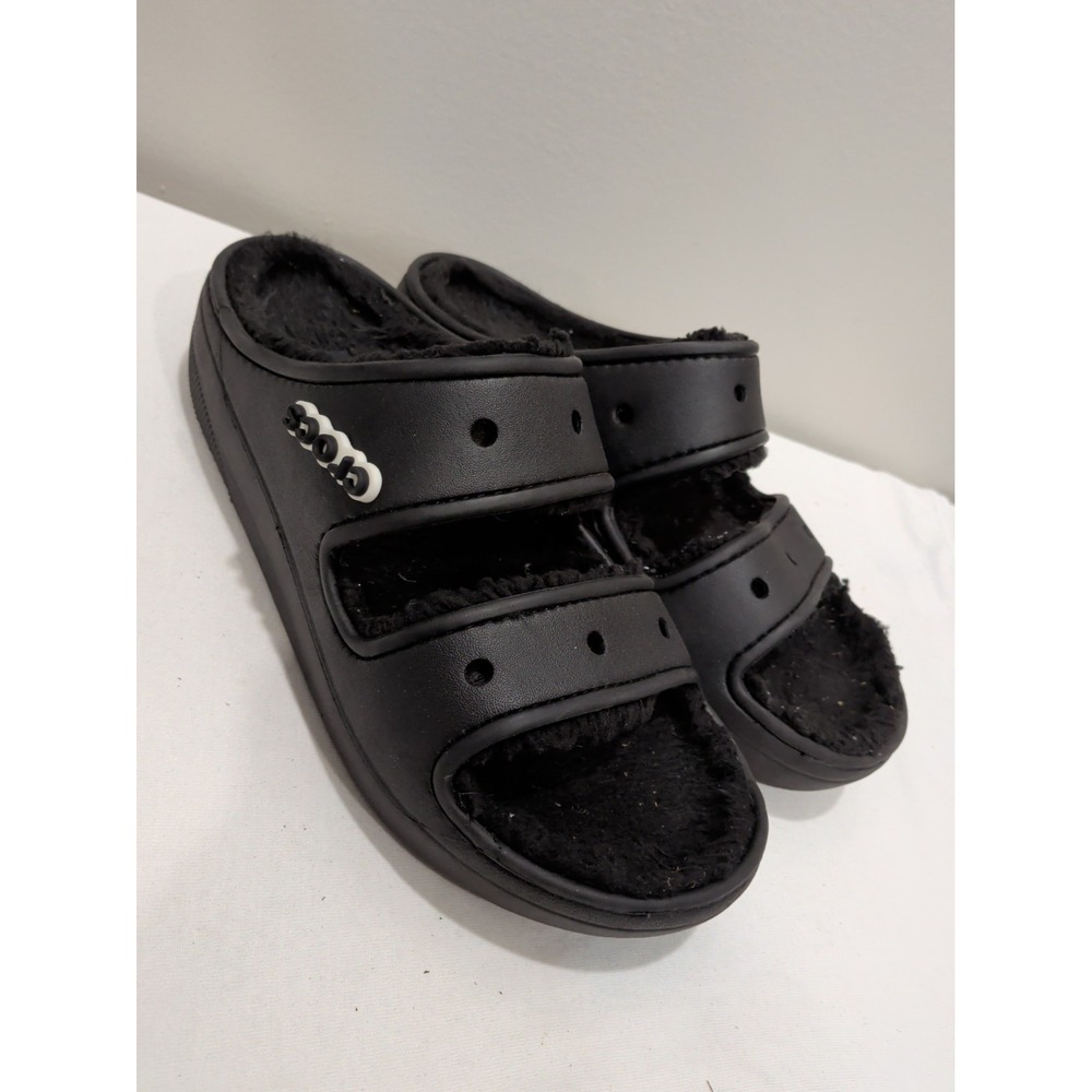 Crocs Classic Cozy Sandal Black Unisex US Women 9 Men 7 207446-060